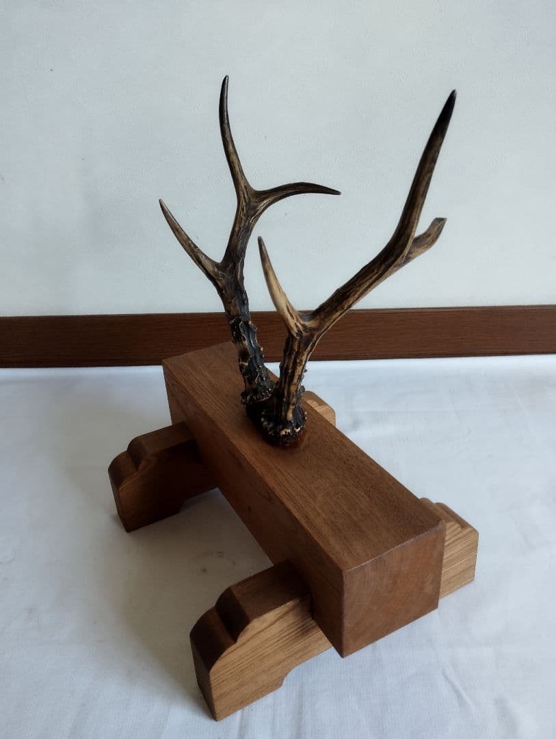鹿の角 刀置き 置き物 蝦夷鹿の角の刀掛け | 日本剛