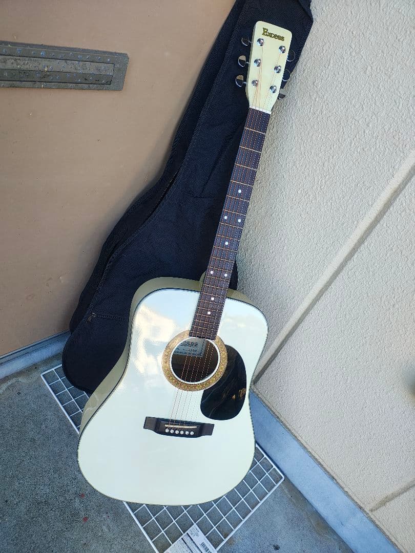 経年 超美品 昭和レトロ 白いギター Excess W-1300 PU付エレアコ 経年 超