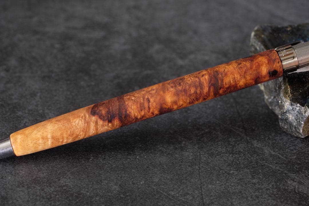 PG5木軸カスタム0225 高村杢工房 製図用シャープペンシル 花梨瘤紅白