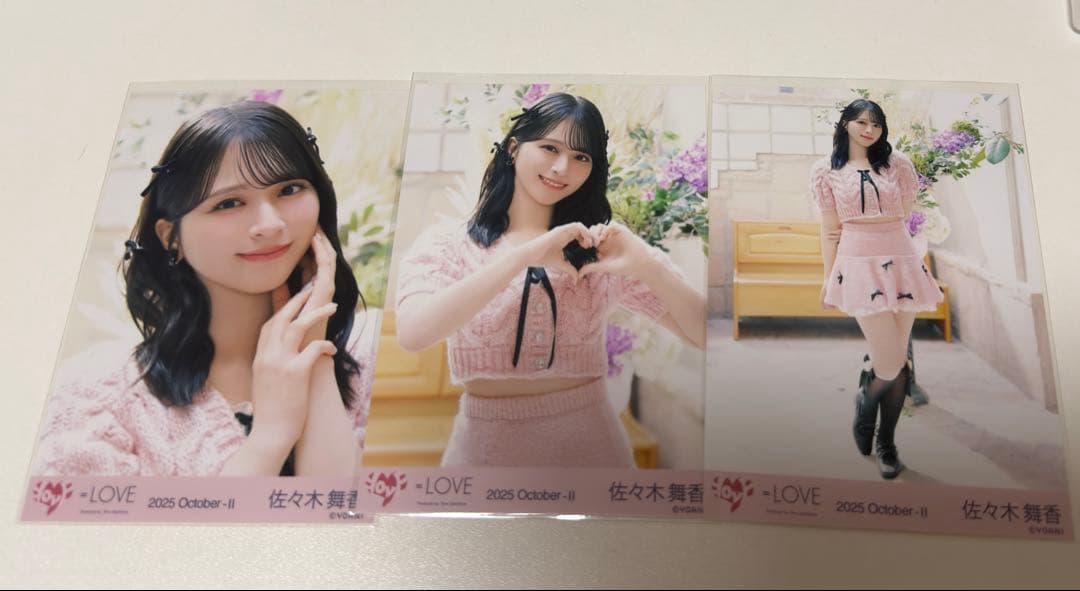 佐々木舞香 イコラブ =LOVE 生写真 ピンクニット ラブソングに襲われる