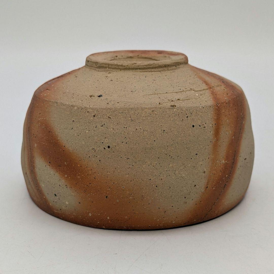 初代森陶岳 備前焼 緋襷茶盌 合箱合布 折松葉印 抹茶碗 抹茶茶碗