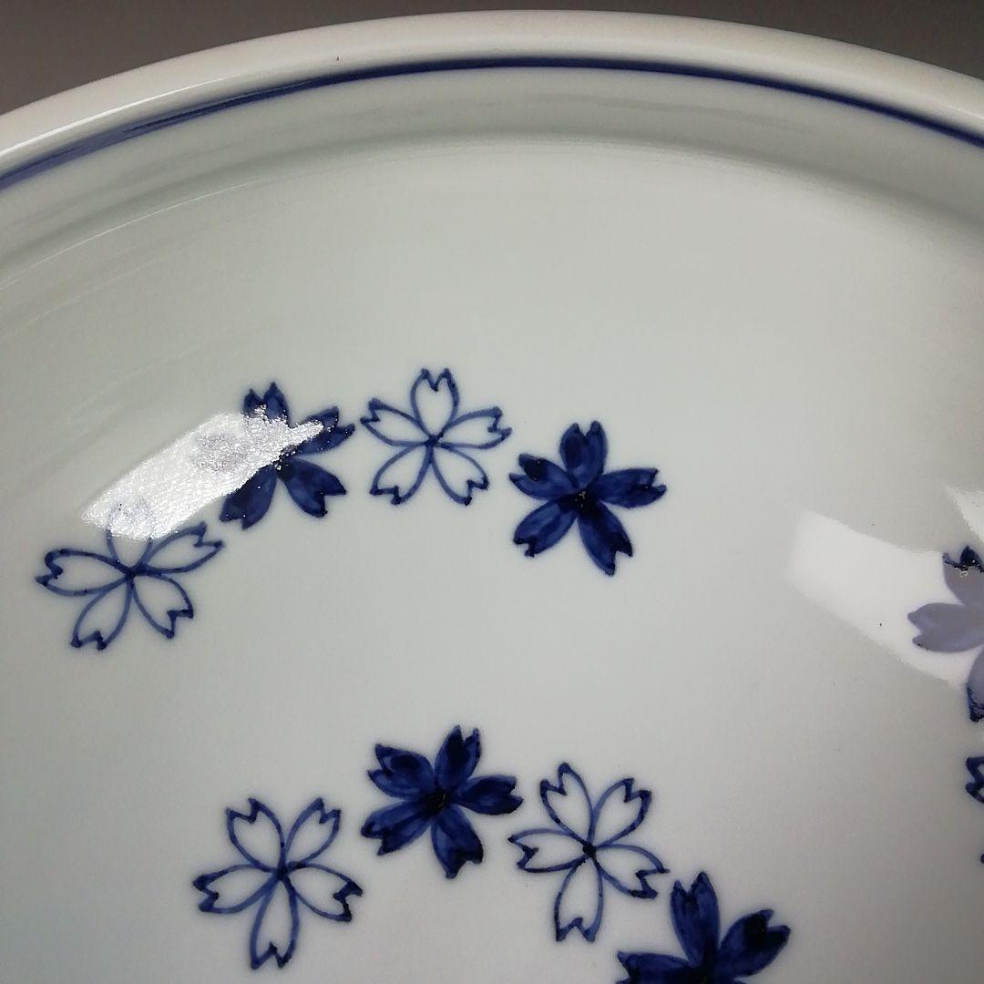 Ｗ３２　水指　『染付　桜川』『押小路窯　庄左ェ門』　共箱　茶道具