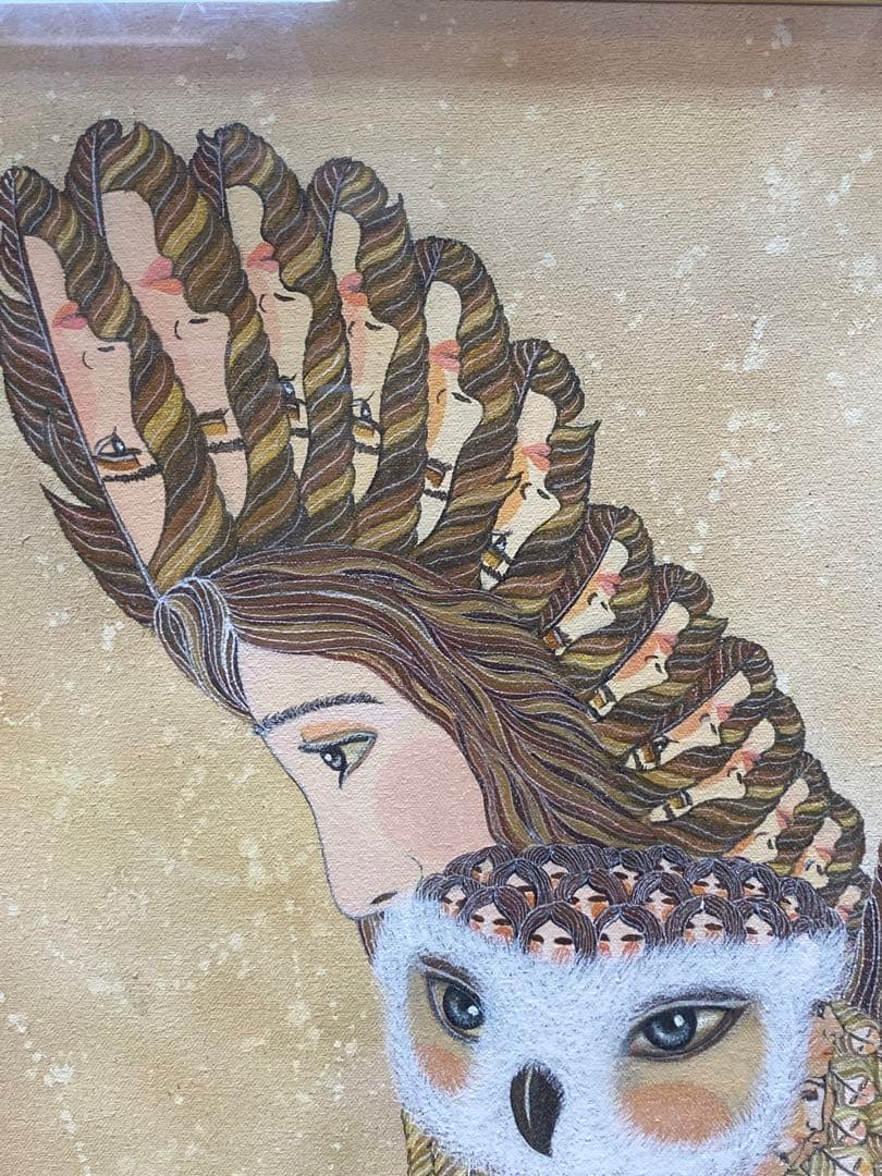 島谷晃 画 アクリル画「宙より」 1992年 肉筆 真作