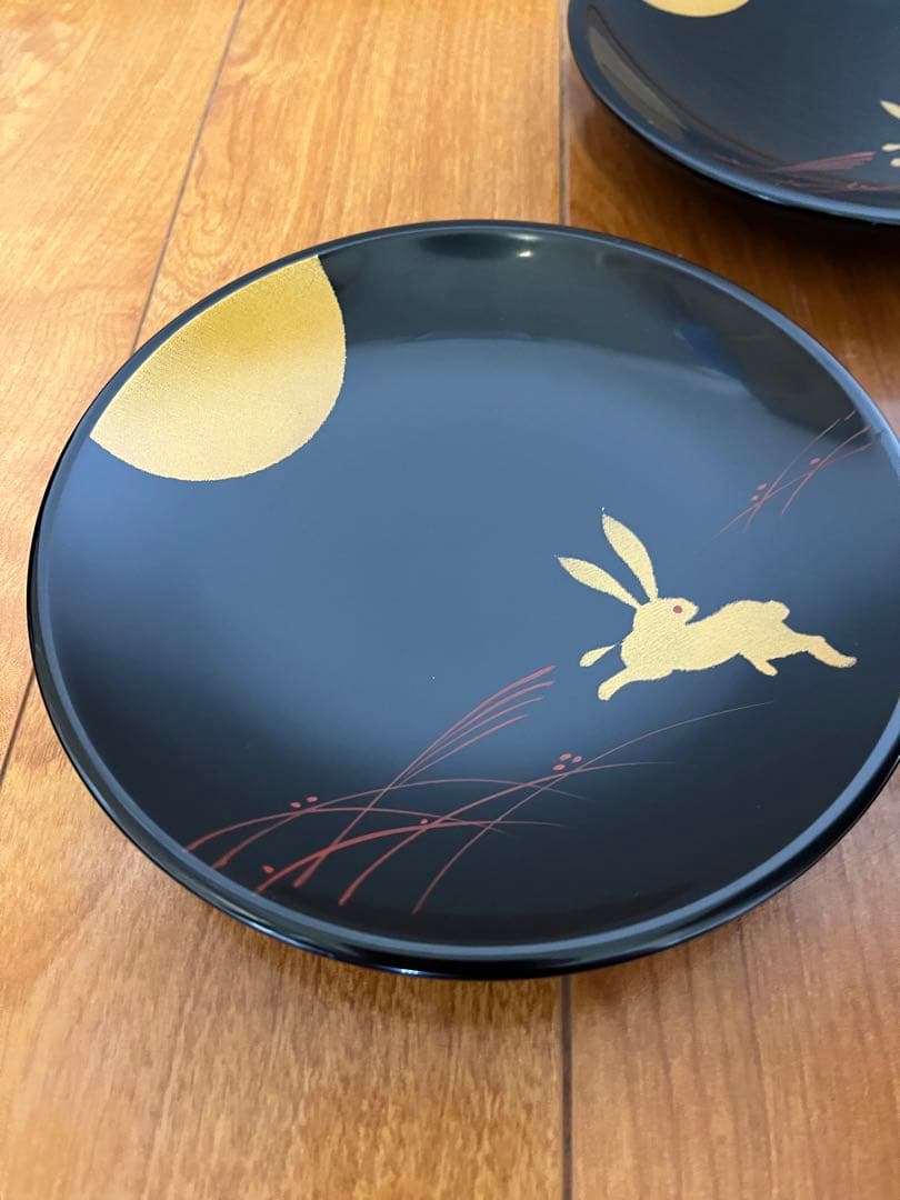 未使用品 秀衡塗 丸三漆器 銘々皿 5枚セット 漆器 箱付 工藝品