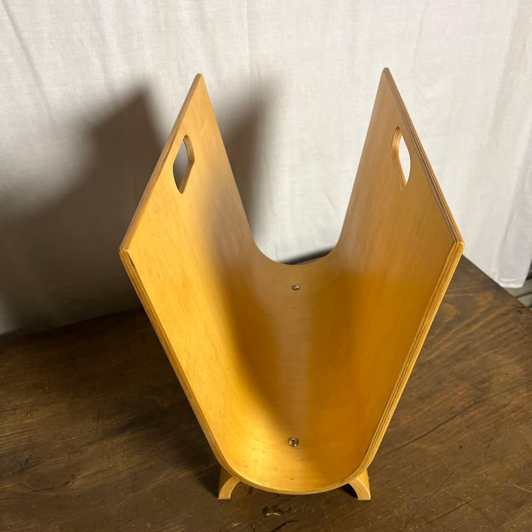当時物ミッドセンチュリー◾️プライウッド 本立て マガジンラック レコードスタンド