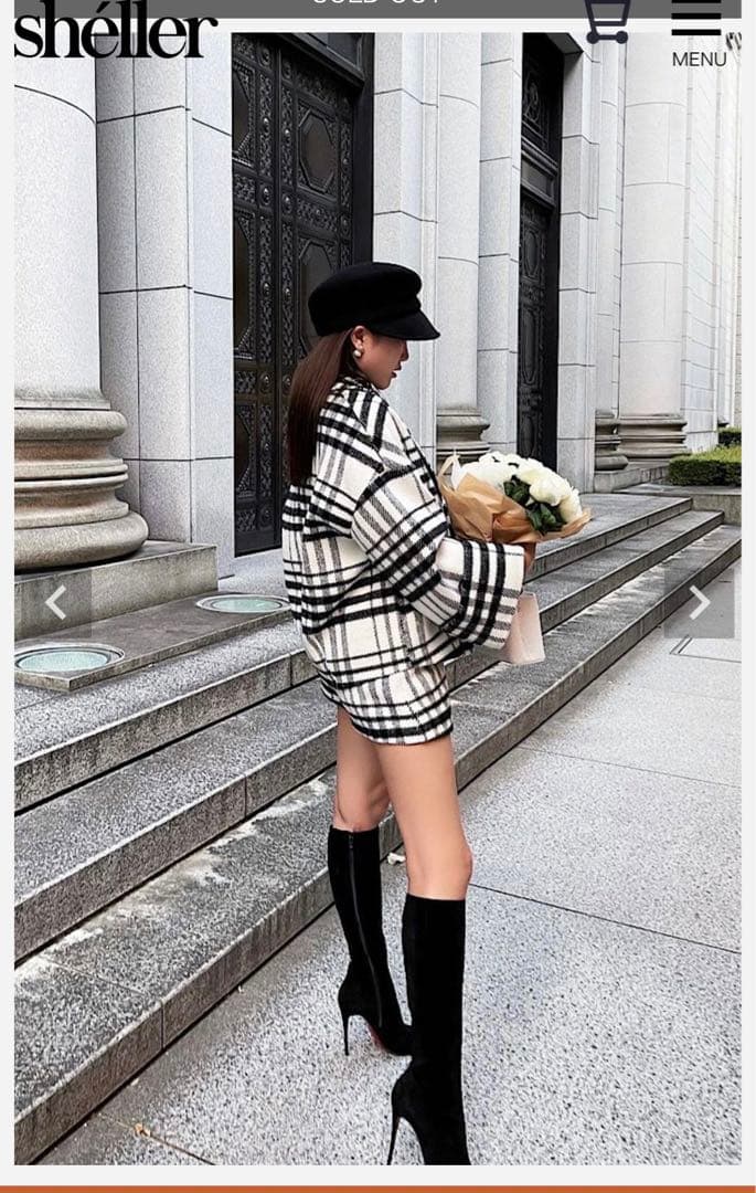 sheller シェリエコクーンシャギージャケットコート