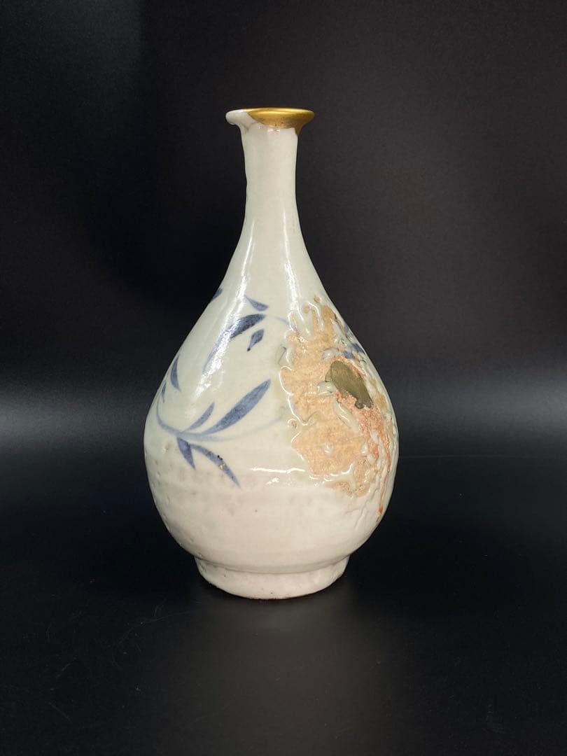 初期古伊万里 徳利 染付 傷有 金継ぎ 参考品 時代品 高16cm