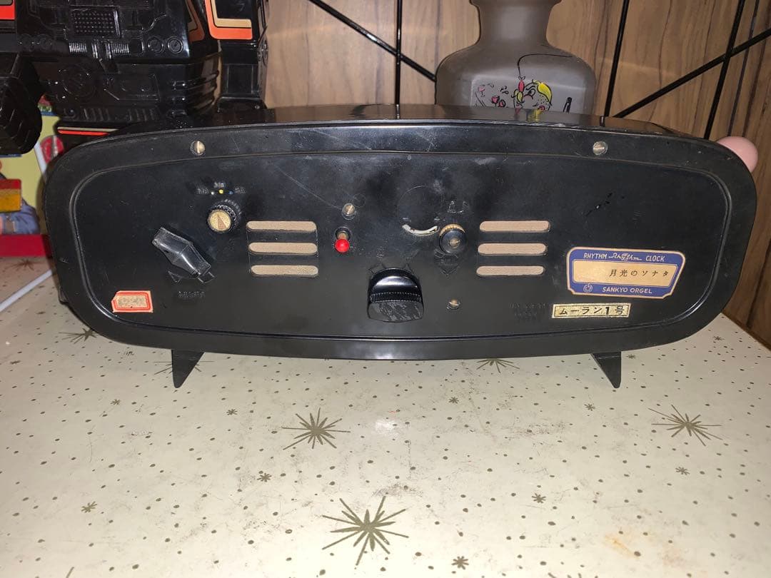 昭和レトロ 動作品 リズム時計 ゼンマイ式 ミッドセンチュリー ロカビリー