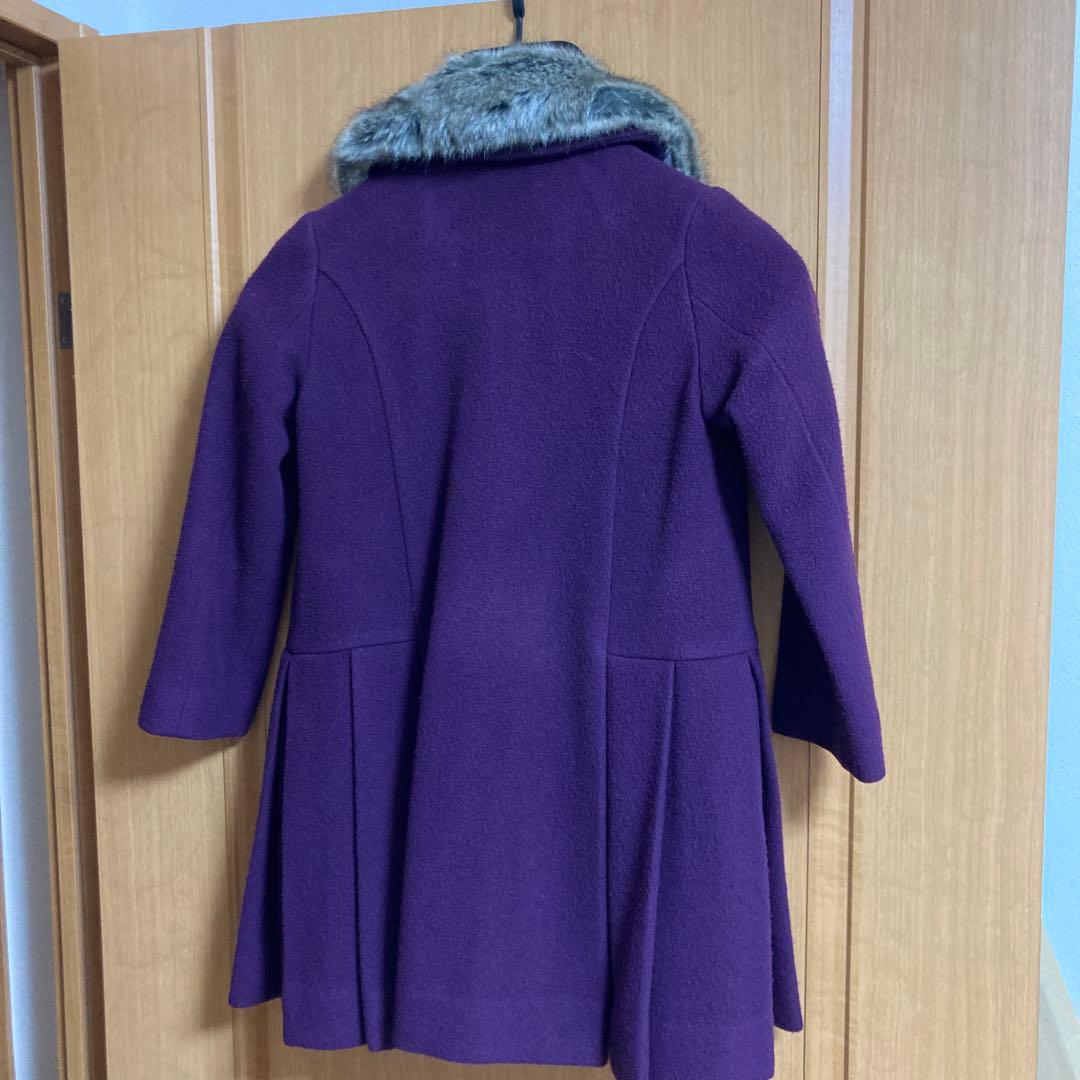 タルティーヌ エ ショコラファー襟ウールコート120