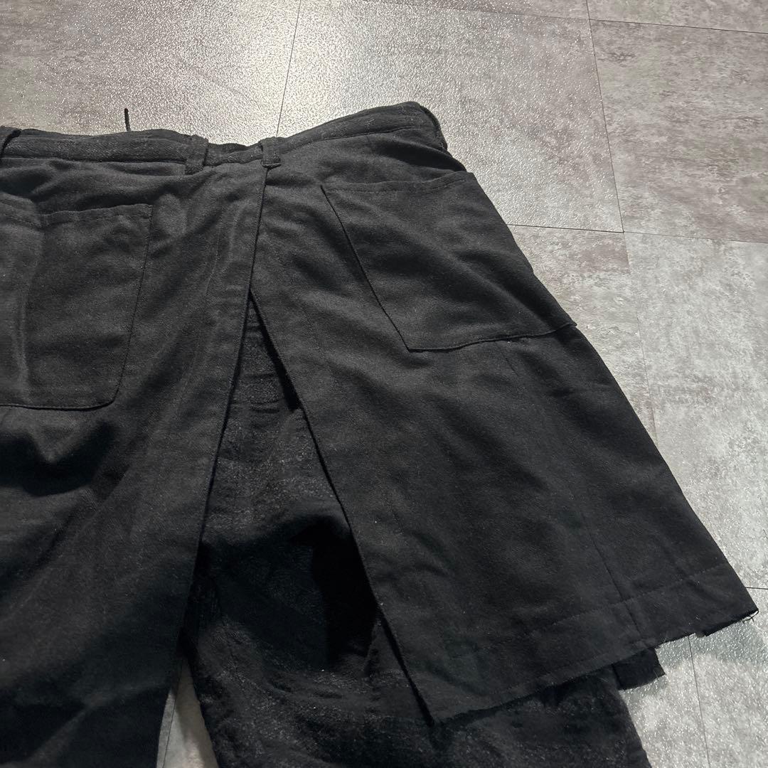 d.hygen ディーハイゲン ウールレイヤードクロップドパンツ アルチザン 黒