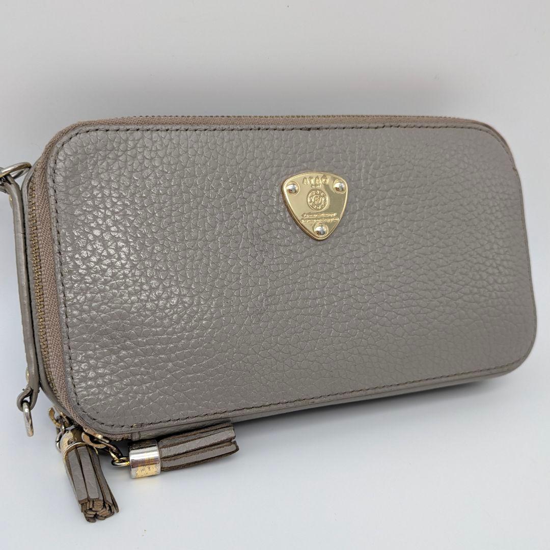 ATAO アミュレット ケリー グレージュ スマホショルダー お財布ポシェット