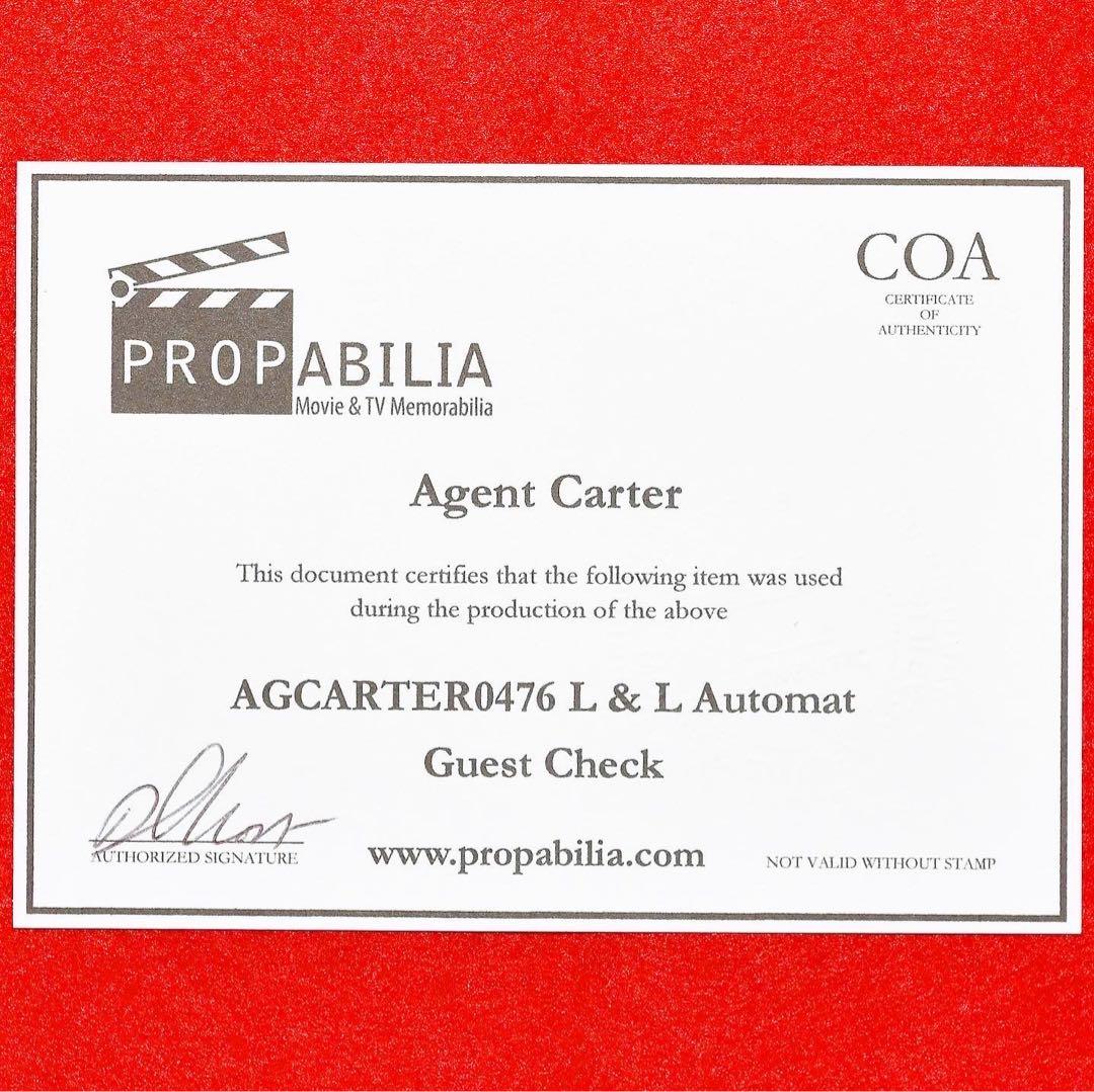 エージェント・カーター』小道具 L&Lオートマットの会計伝票