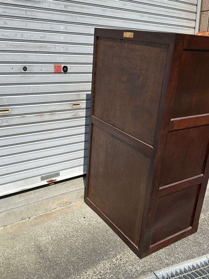 松本民芸家具 チェスト 特注サイズ 細身 D型整理タンス 箪笥 小引出