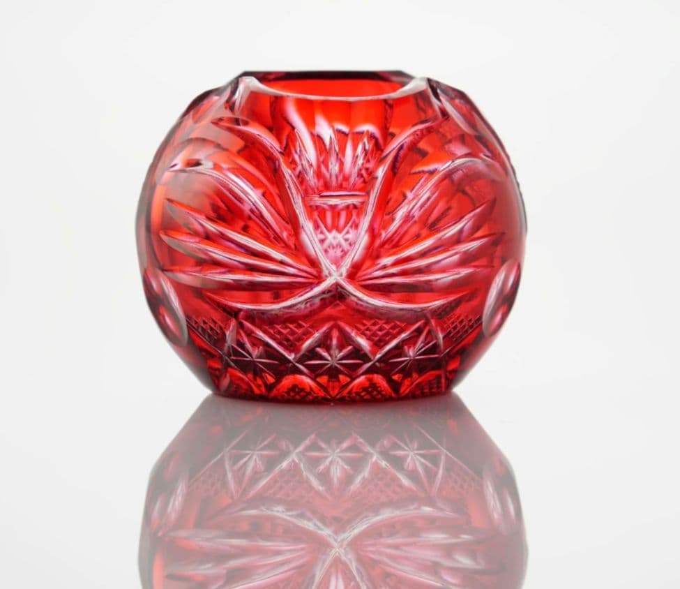 島津薩摩切子 笑猫 金赤(新作) - メルカリ