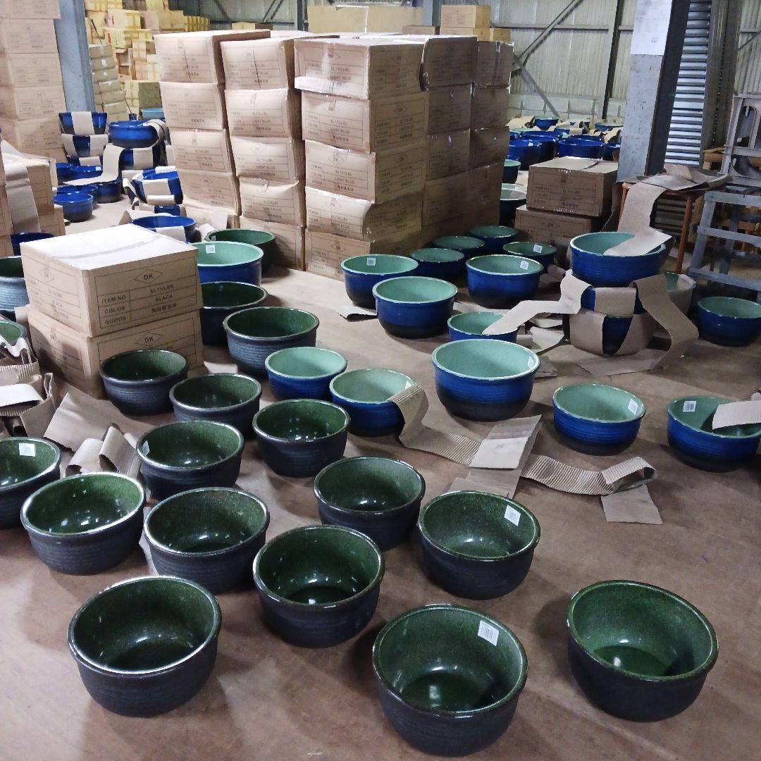 新品 特大50 陶器 睡蓮鉢 メダカ鉢 難有 ラリマーブルー スカイブルー