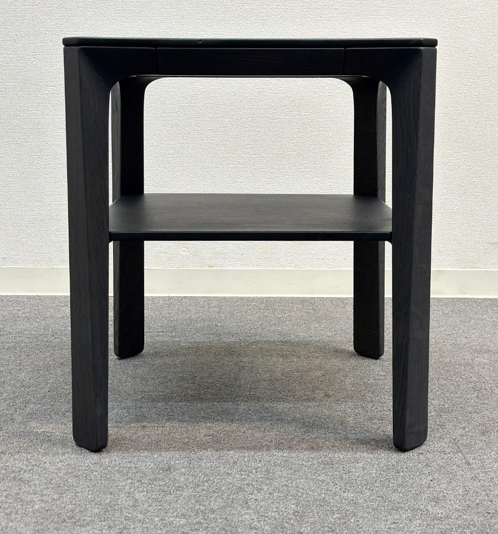 □アルフレックス□モンテベロ サイドテーブル 天板革張り込み仕様＆棚