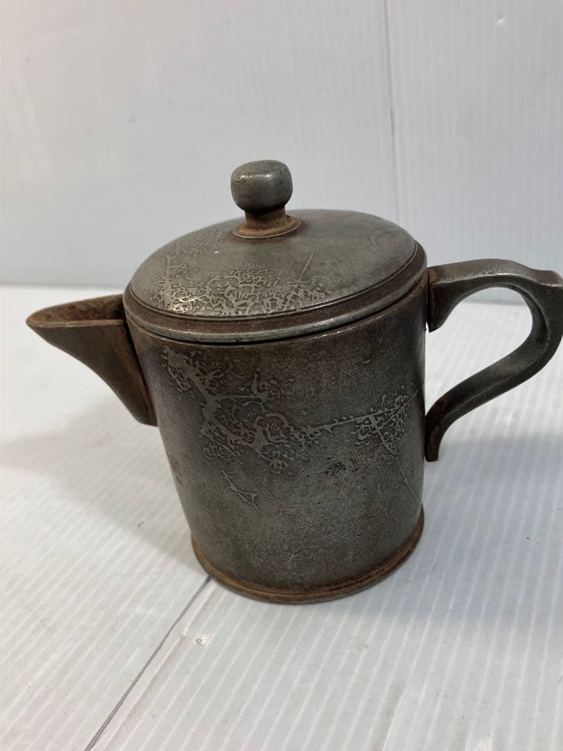 古美術】茶道具 水差し ポット 急須 錫？銅？製 金属製