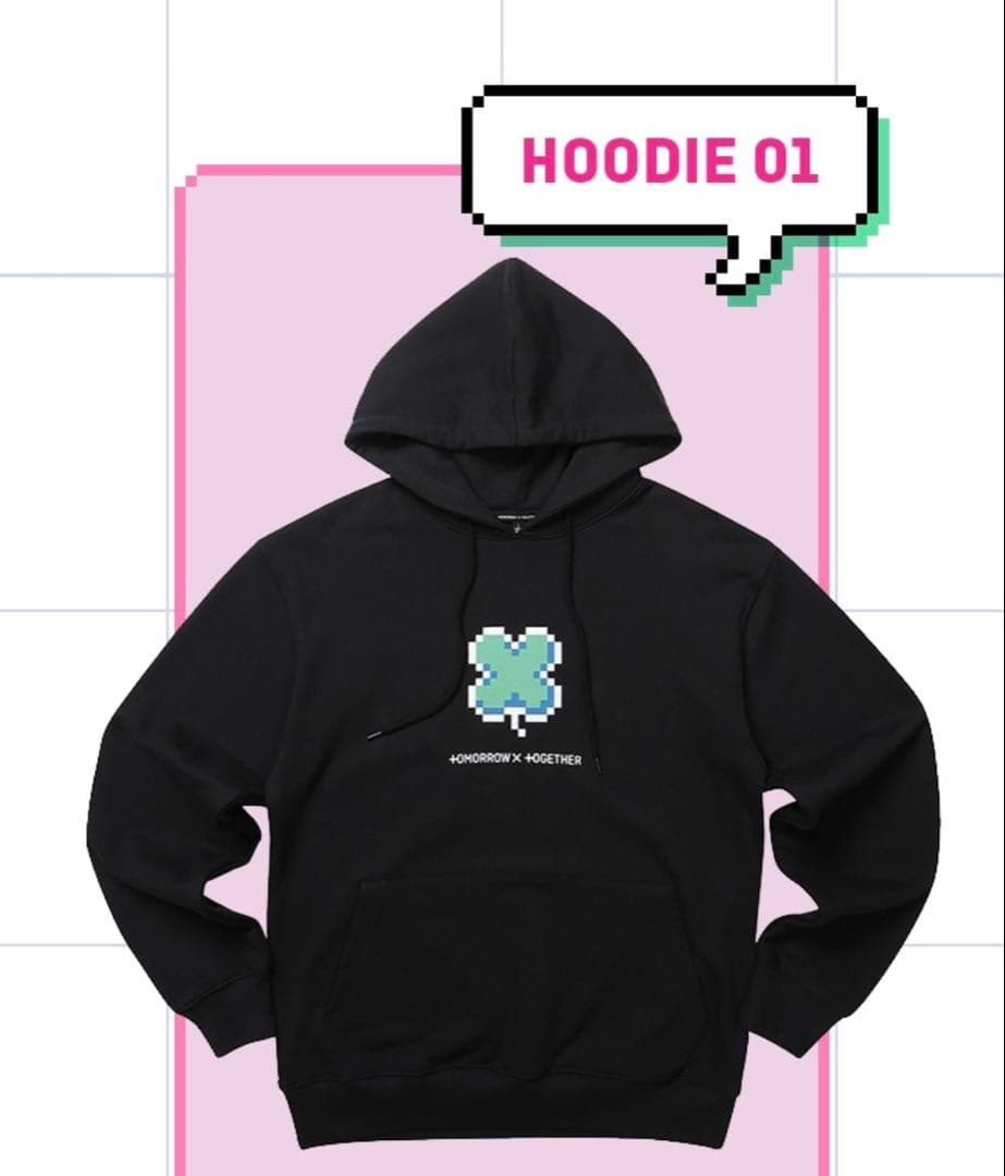 TXT HOODIE パーカー クローバー 希少品 Lサイズ