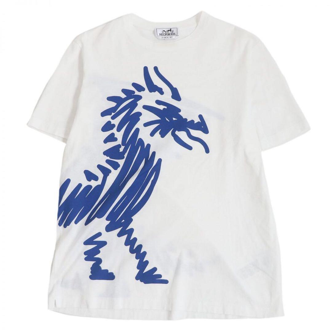 希少！HERMES エルメス ドラゴンプリント 半袖Tシャツ カットソー