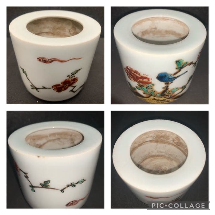 名品　時代　色絵磁器　江戸初期　古九谷　色絵　花鳥香炉　香炉　古伊万里焼