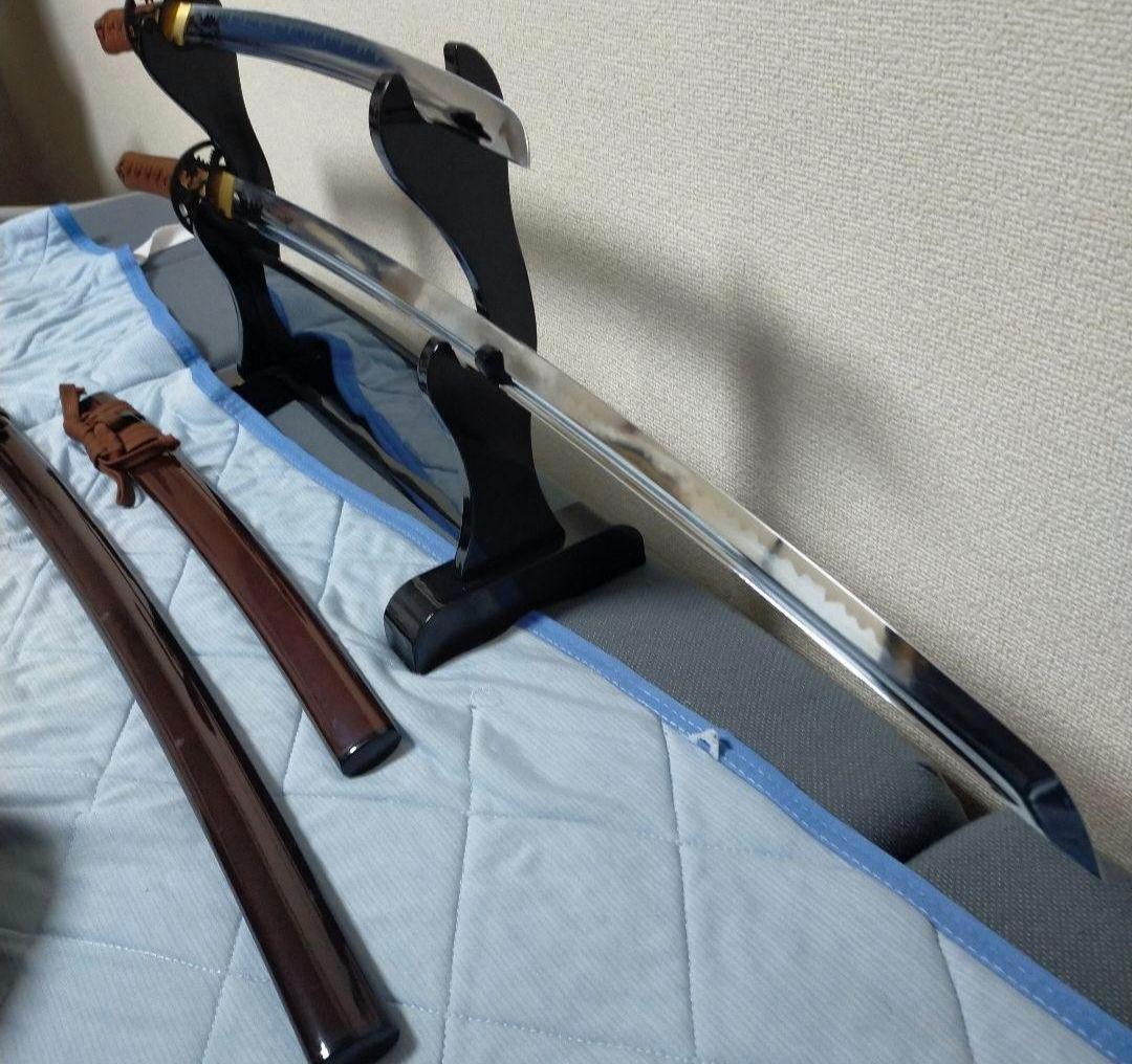 居合刀　模造刀　日本刀　大小二本　刀剣　鮫皮　透かし鍔