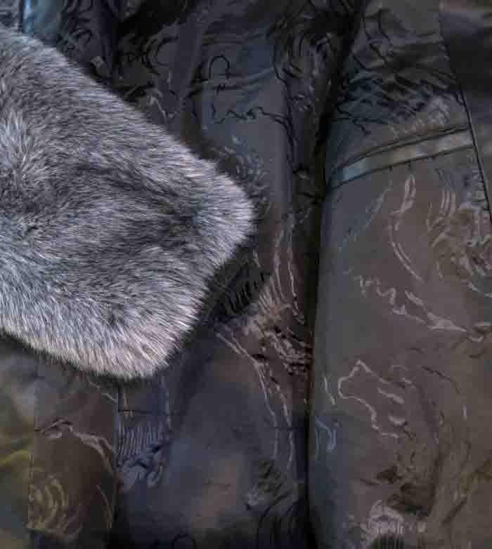 S ファー ブルゾン ジップアップ 大きな襟 グレー ロック ロカビリー V系