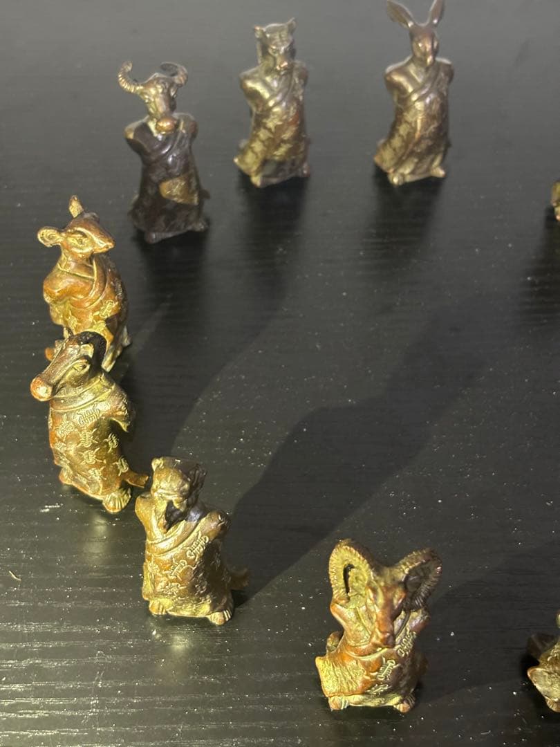 銅製品　十二支 金属製彫刻 12体セット