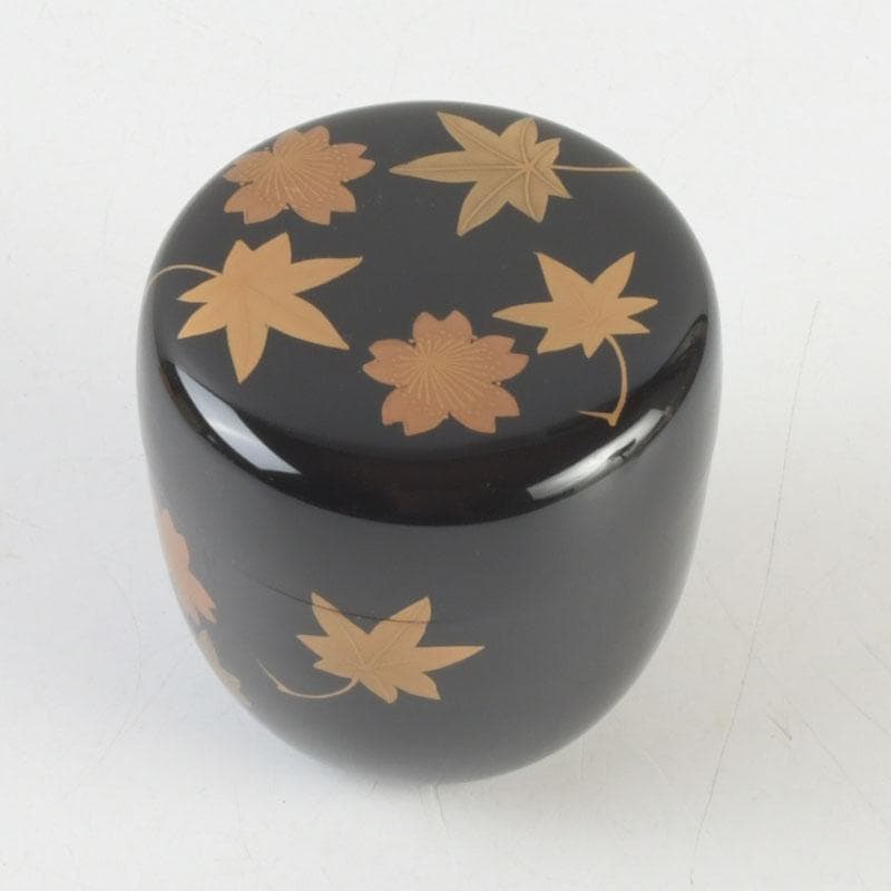 茶道具 山中塗 中村宗悦作 雲錦蒔絵 中棗 共箱 V 9300