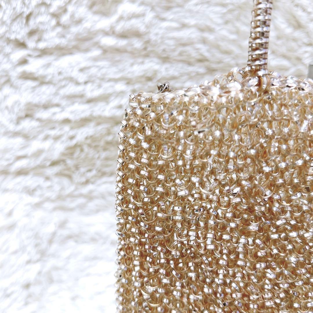 美品✨アンテプリマ　スタンダード　スクエア ミディアム　シルバーゴールド　肩掛け