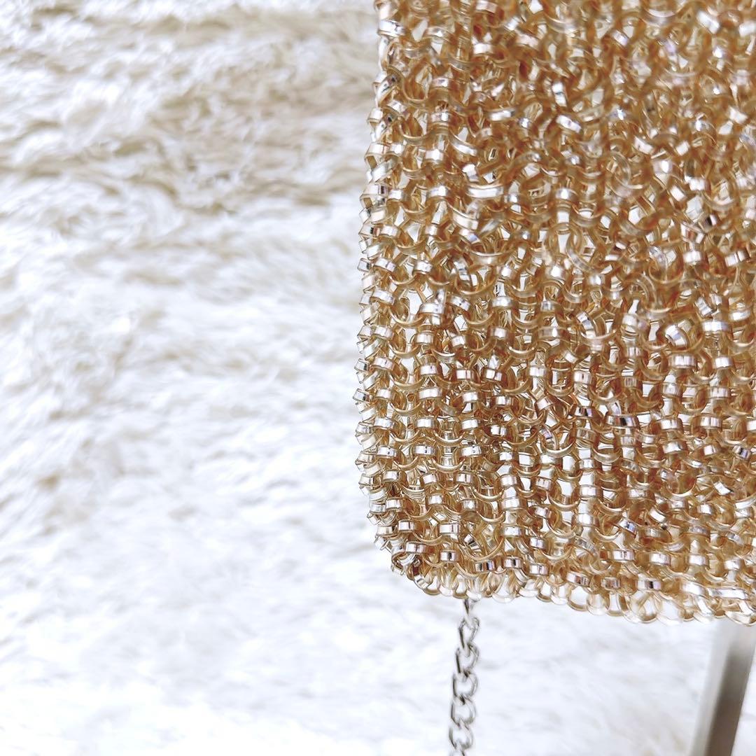 美品✨アンテプリマ　スタンダード　スクエア ミディアム　シルバーゴールド　肩掛け