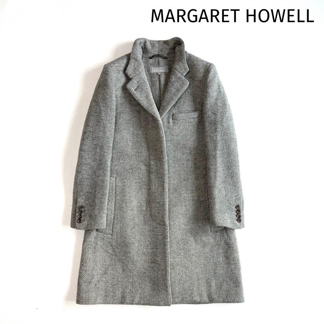 マーガレットハウエル ヘリンボーン ウール 比翼ボタン ツイード