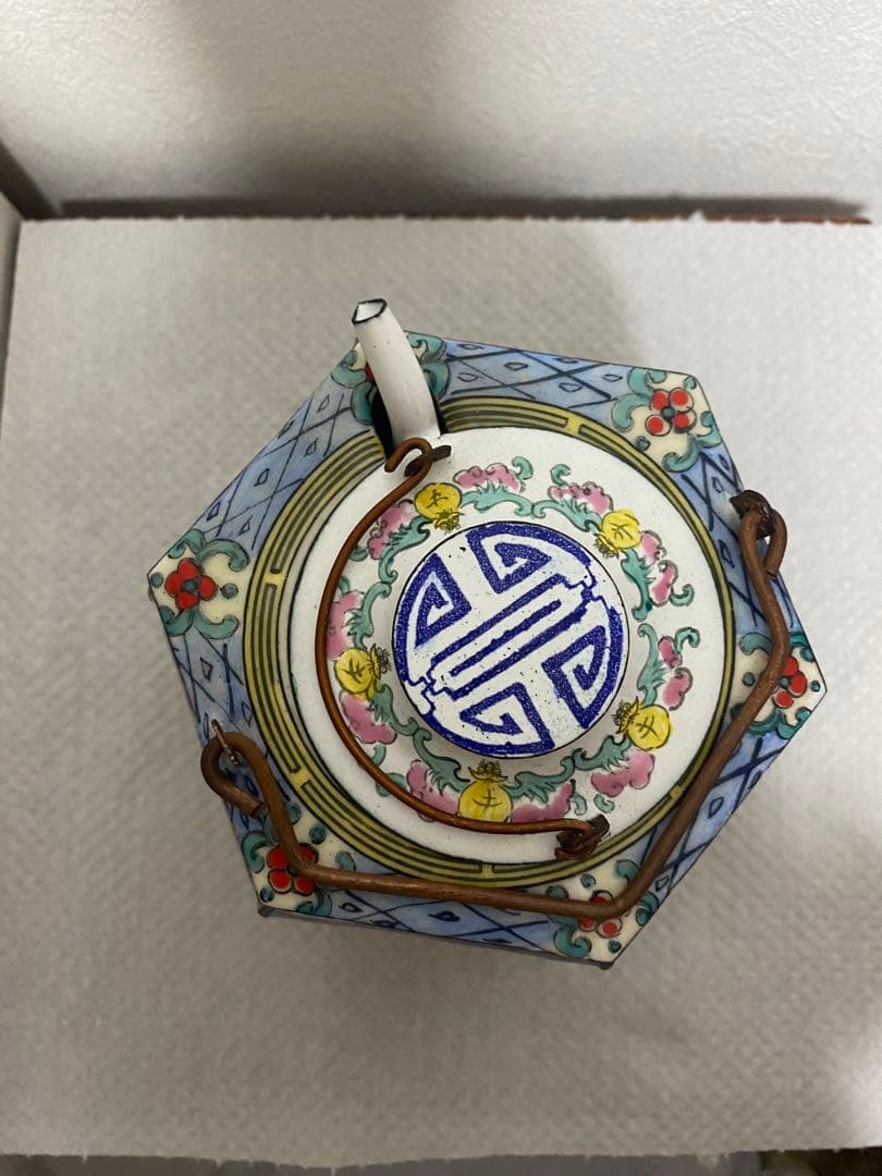 中国 六角酒器 チロリ 熱燗 大明宣徳 アンティーク ヴィンテージ 徳利