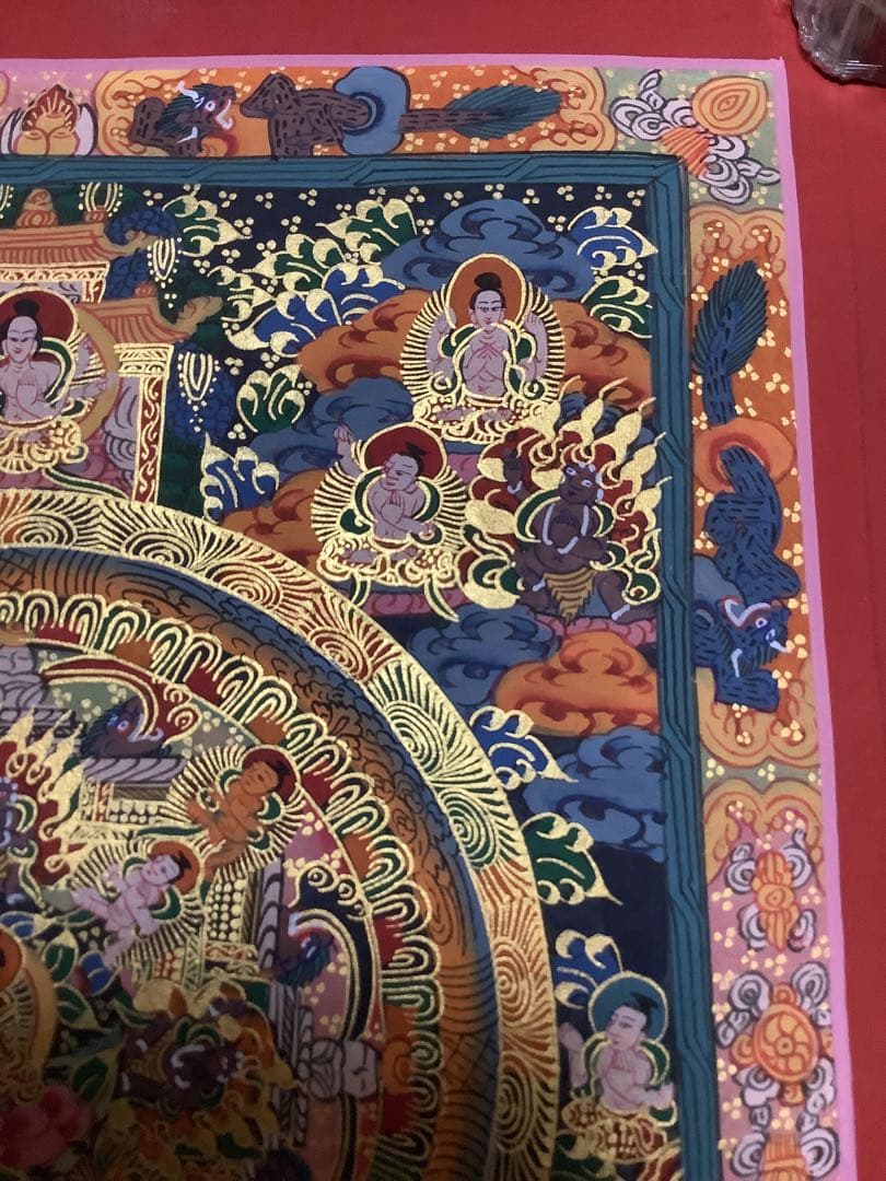《 チベット密教　新品　1点物 》 手描き　曼荼羅　仏陀　釈迦　仏画　仏教　f9
