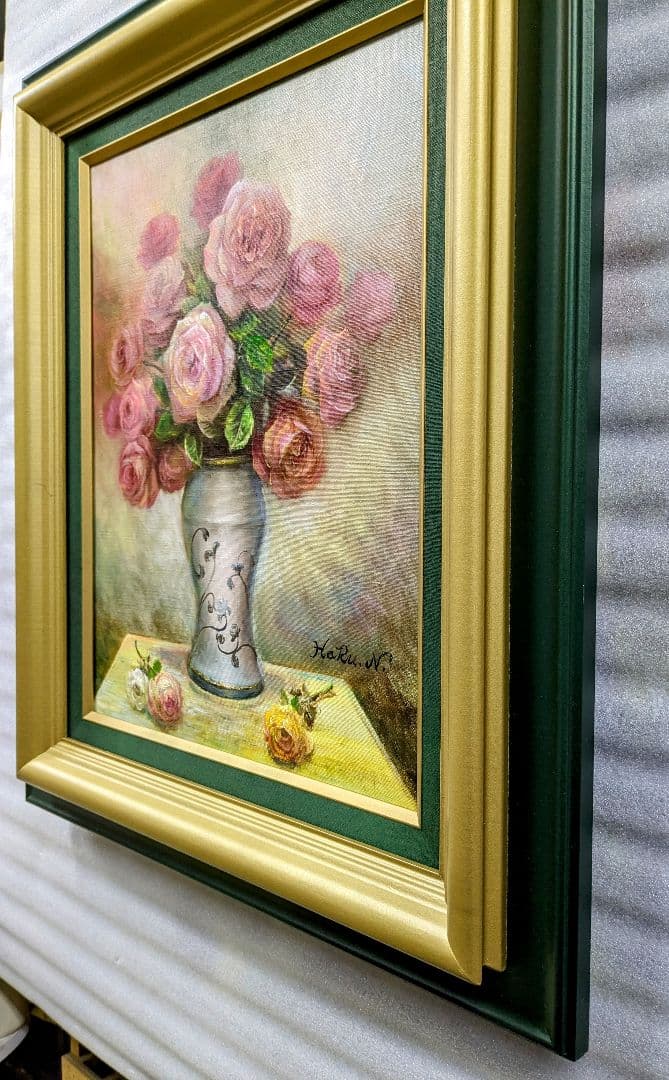 画家haru　油彩画☆F６号★薔薇★　真作、原画、一点物。