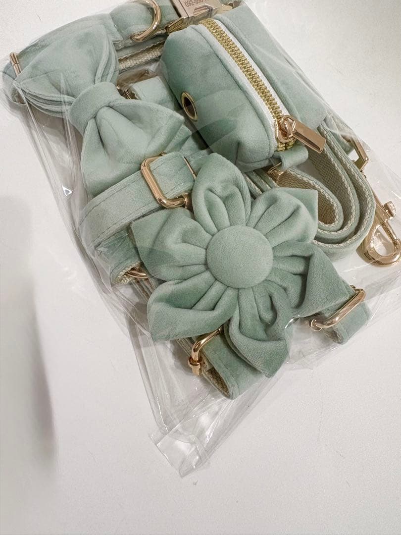 オーダー 名前 ネイム 首輪 ピンクブラウン リード ハーネスセット