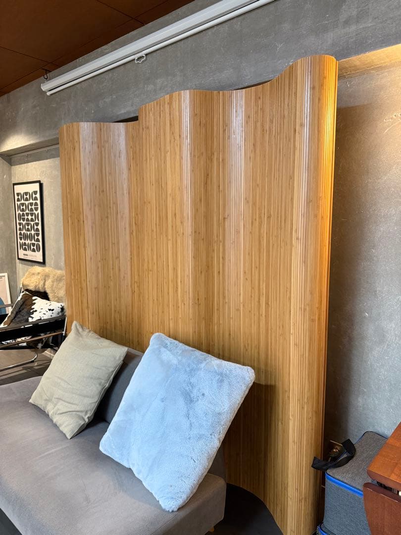 SALE】 Artek風 ウッドカーブパーテーション 180cm×250cm