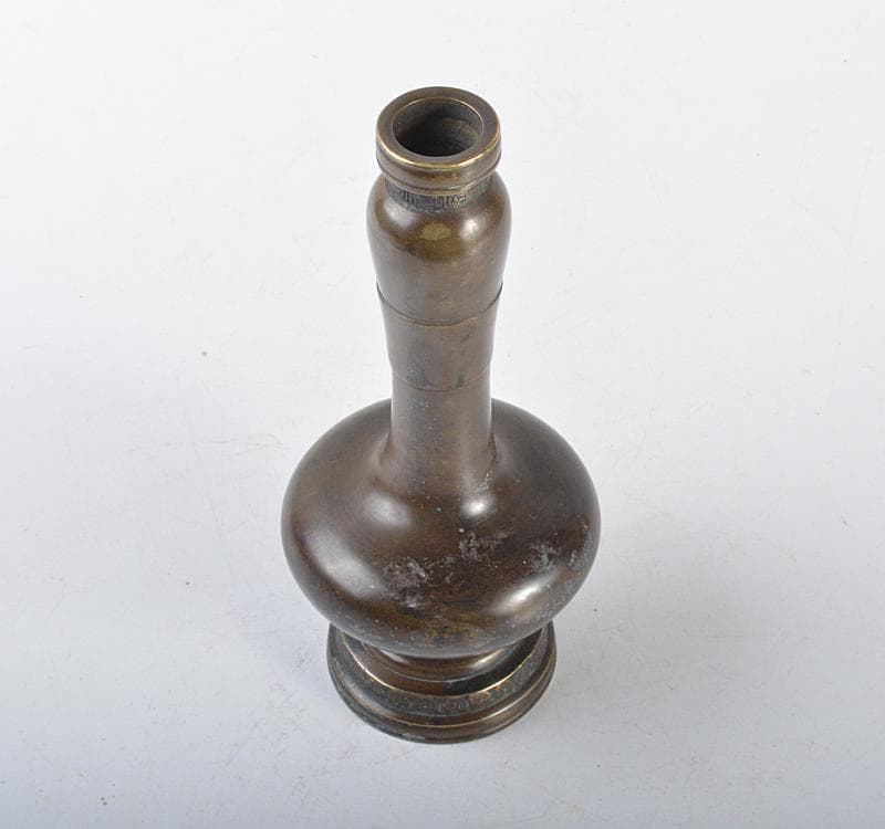 中国　古銅　饕餮文　長頸瓶　V　R4312