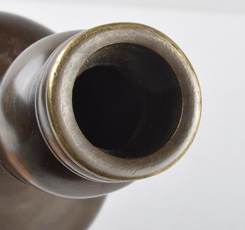 中国　古銅　饕餮文　長頸瓶　V　R4312