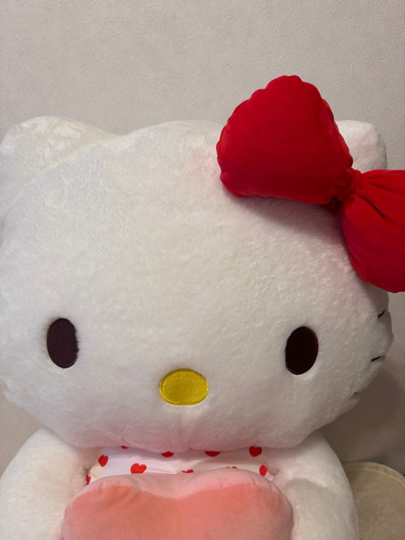 超特大70cm3Lハローキティぬいぐるみ赤リボンハートドレスクリスマスプレゼント