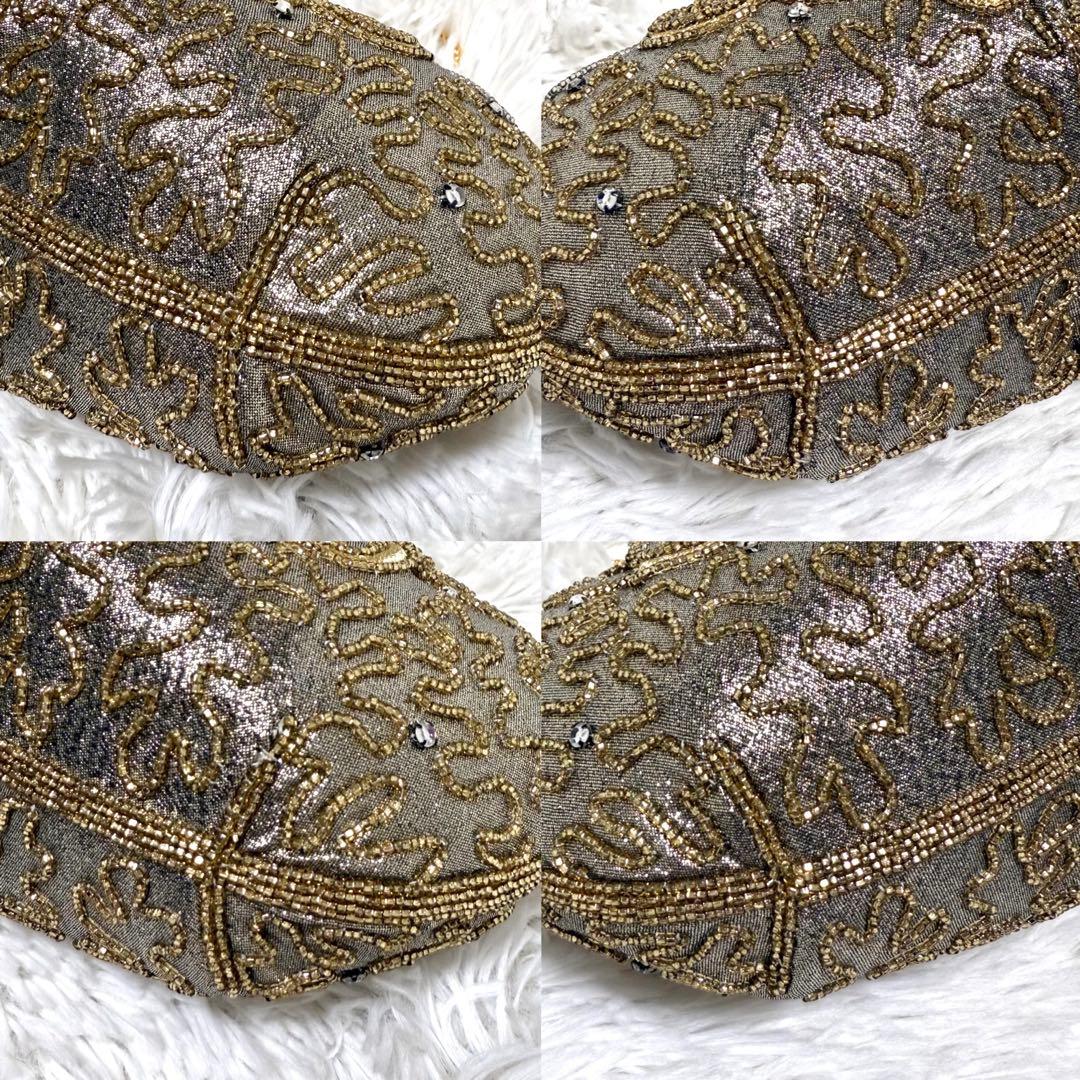 美品 花井幸子 YUKIKO HANAI ビーズ 刺繍 パーティー バッグ 和装