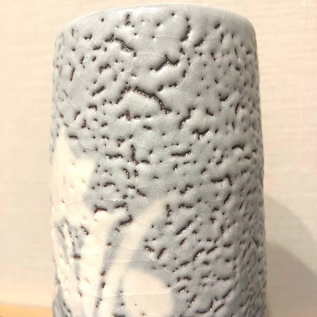 安藤日出武 仙人窯 志野焼 花器 花入 重要無形文化財保持者 共箱 共布