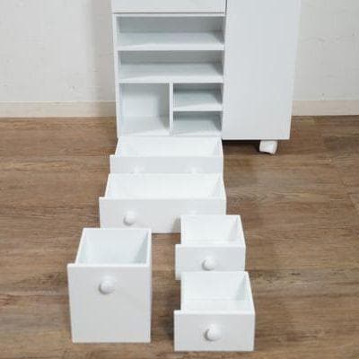 JUNKOダイニングテーブル　75× コスメワゴン　ホワイト　２点セット