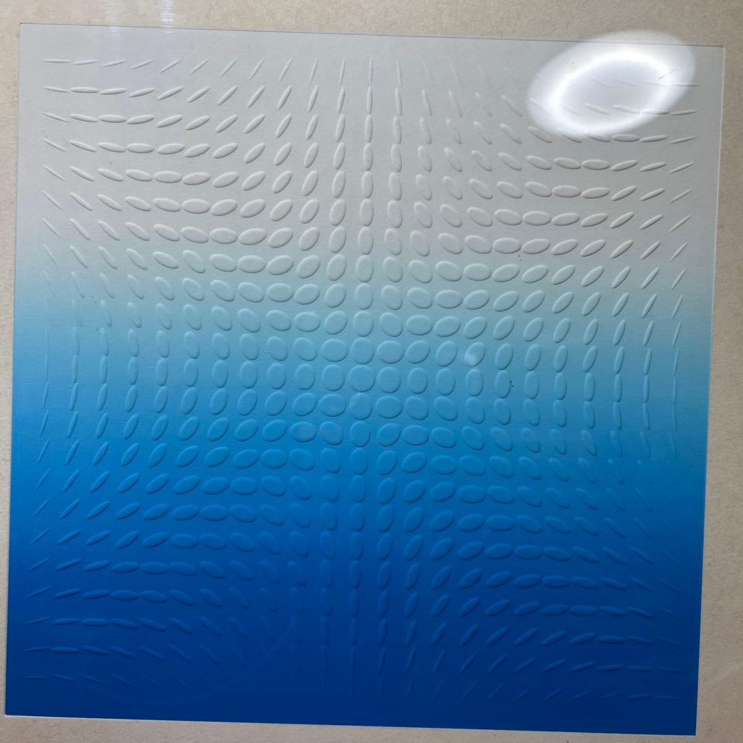 永井一正 凹凸レリーフ×Blue ペーパーレリーフ 版画 直筆サイン 乃村工藝社