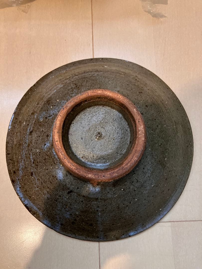 栗駒陣ヶ森焼 鈴木照雄作 中皿　民藝