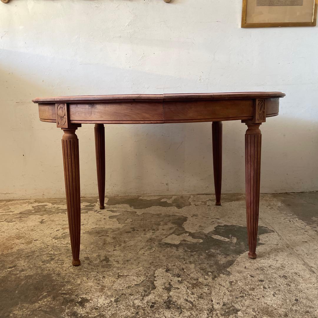 e0ビンテージ　オーバルダイニングテーブル　 剥離