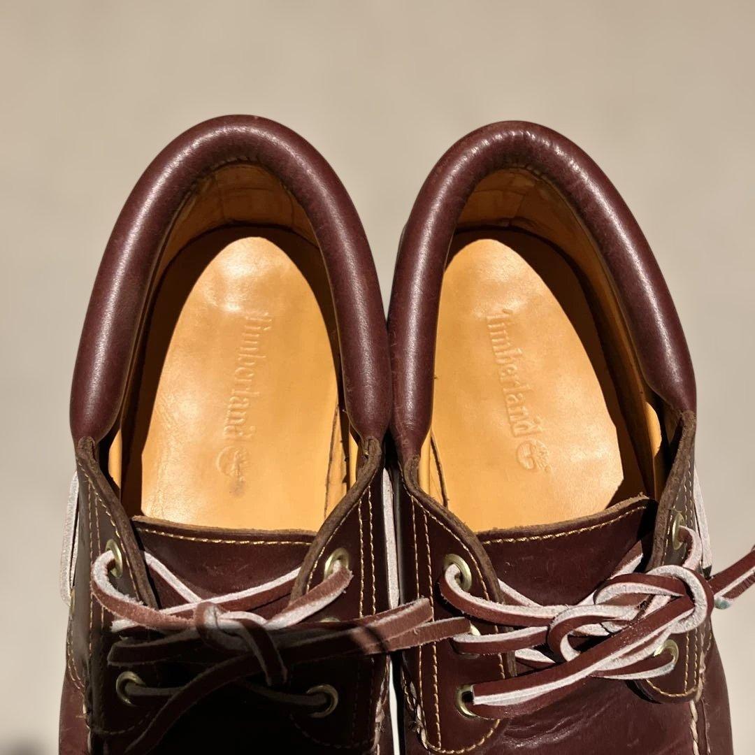 ティンバーランド　ダークブラウン レザー デッキシューズ