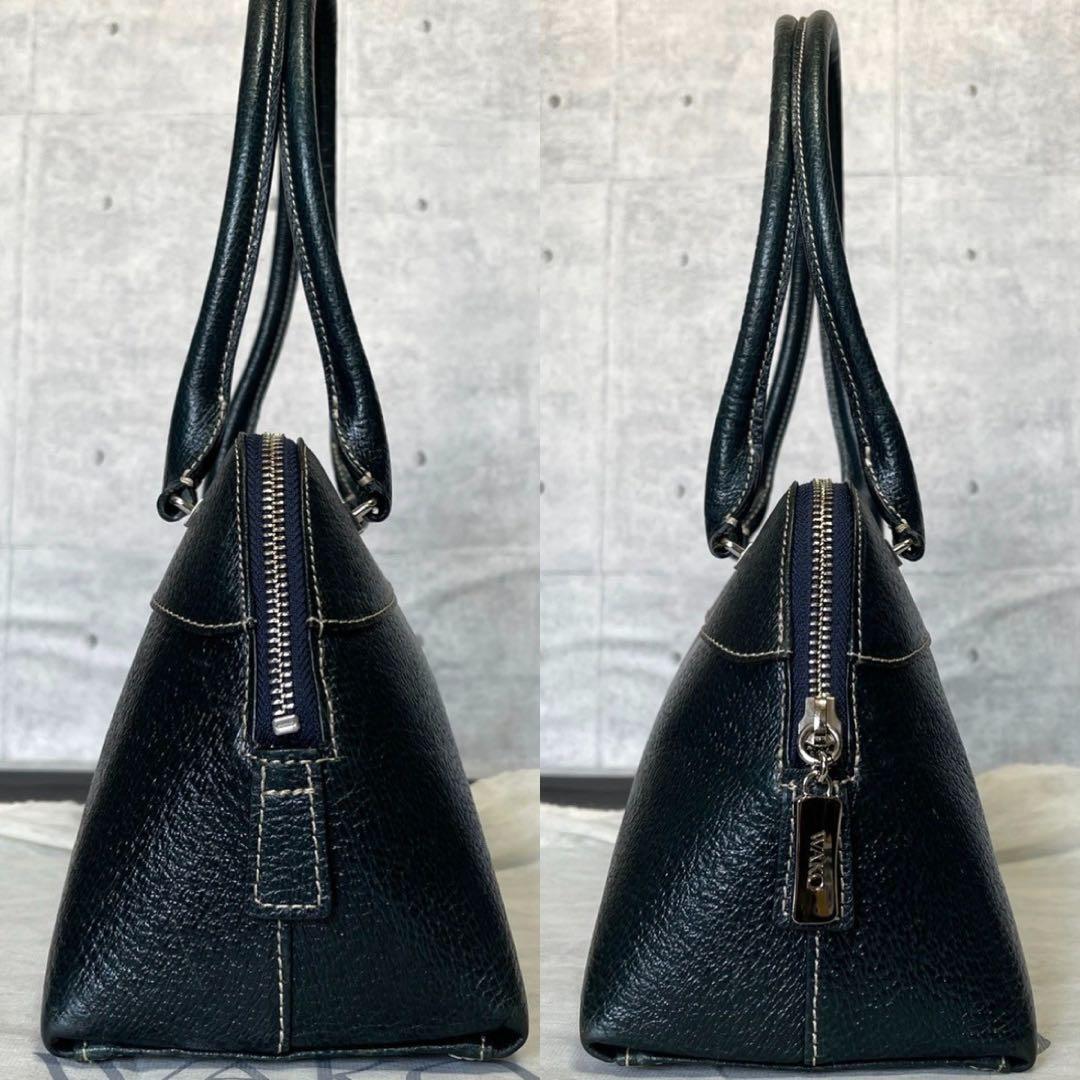 専用品WAKO ワコウ 銀座和光 レザー グリーン シルバー金具 ハンドバッグ