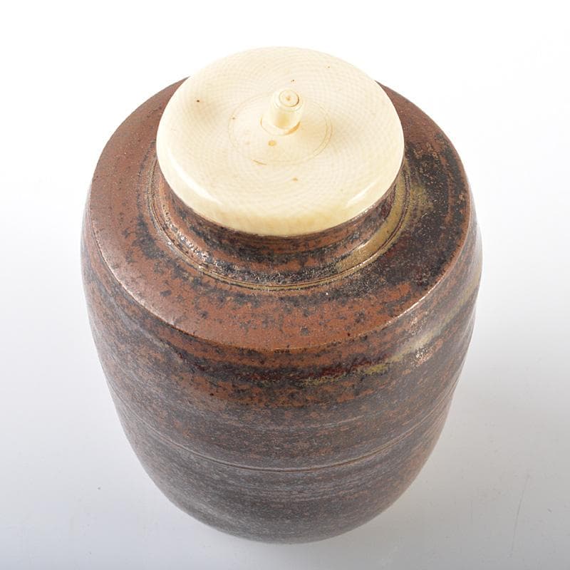 茶道具　瀬戸焼　古瀬戸　肩衝茶入　仕覆付　時代箱　M　R6265