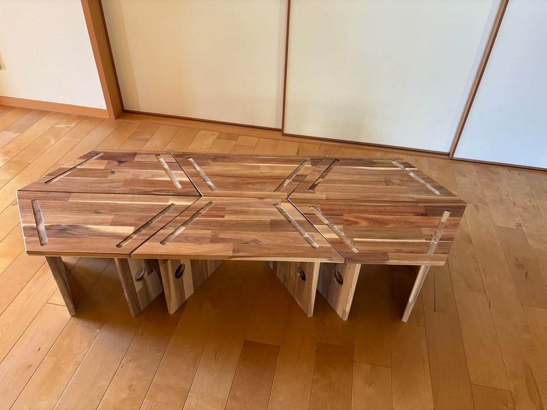 コンパクト ヘキサゴンテーブル ヘキサテーブル 囲炉裏テーブル 組み立て式