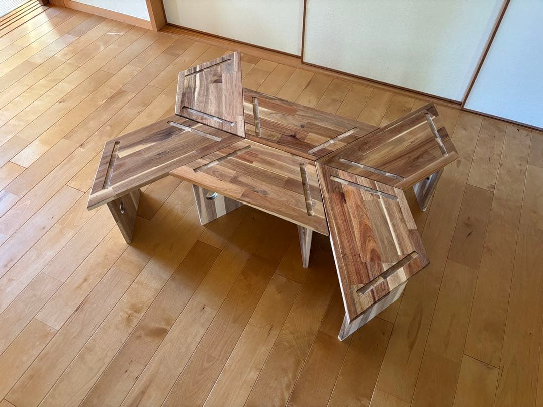 コンパクト ヘキサゴンテーブル ヘキサテーブル 囲炉裏テーブル 組み立て式